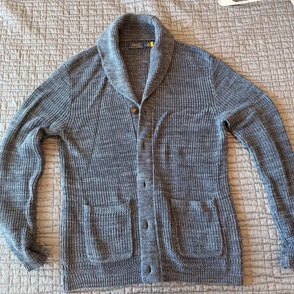Polo by Ralph Lauren Men's blue cardigan